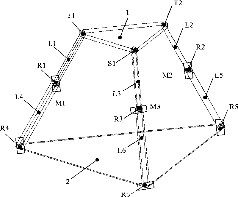 2-RRT and RRS spatial parallel robotic mechanism with three degrees of freedom (DOF)