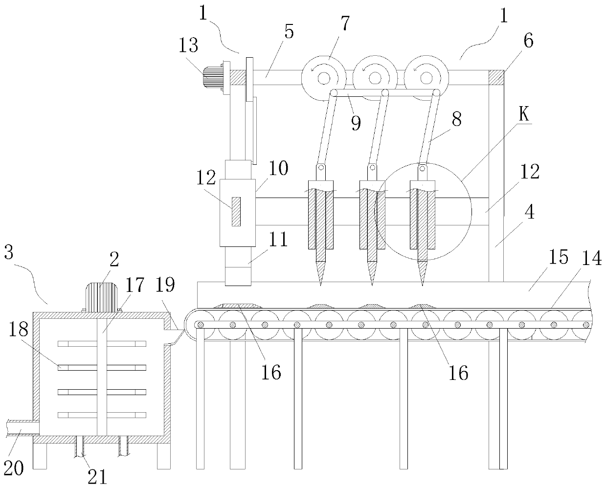 High-speed leftover fabric crushing device