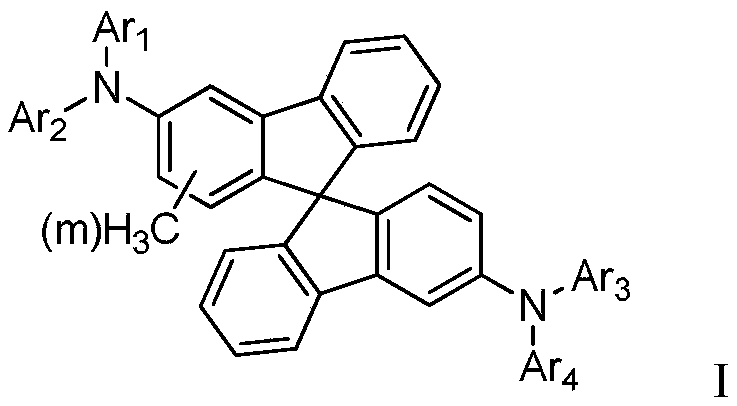 Organic electroluminescence material of spirobifluorene structure and preparation method and application thereof