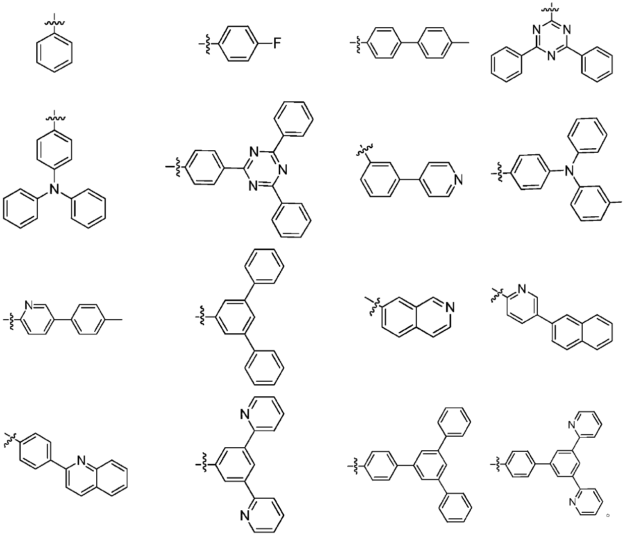 Organic electroluminescence material of spirobifluorene structure and preparation method and application thereof