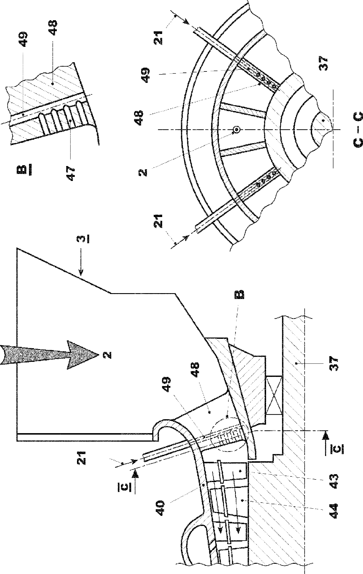 Gas turbine power plant with non-homogeneous input gas