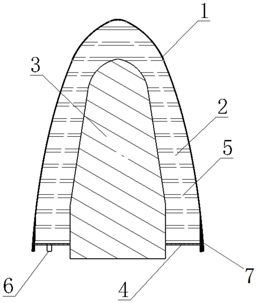 High-rigidity radome structure for counteracting aerodynamic suction effect