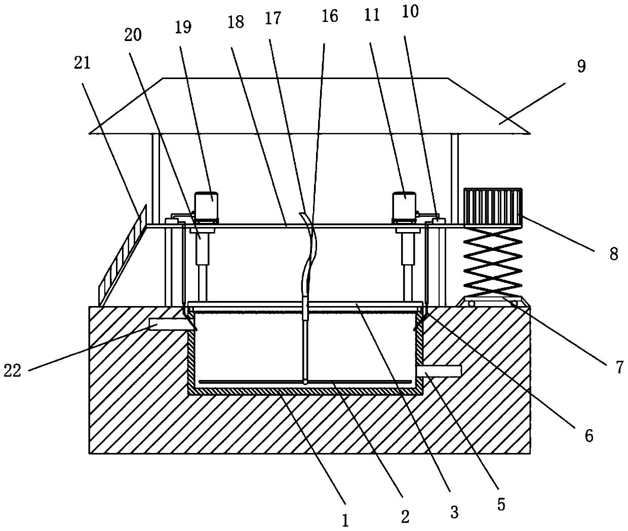 Sewage treatment integrated waste water pool