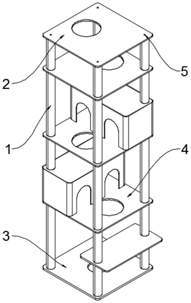 Cat climbing frame capable of being quickly folded and unfolded