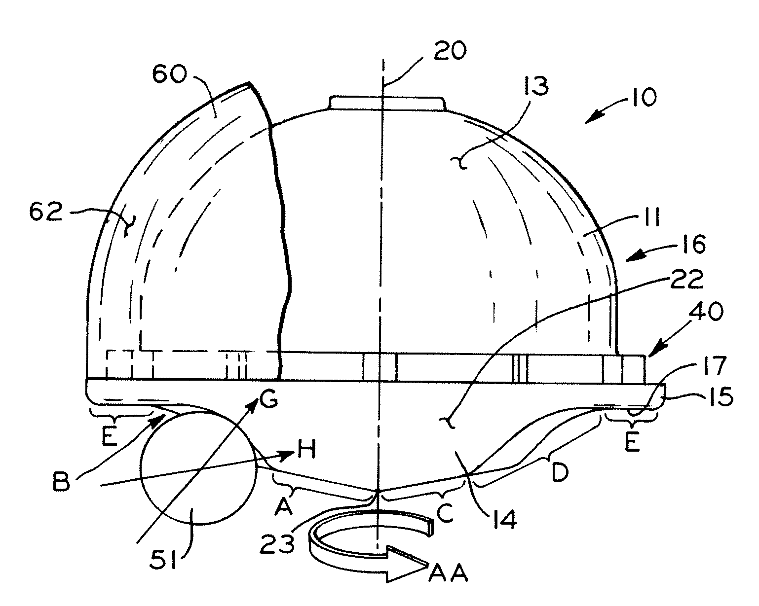 Rotating constrained liner