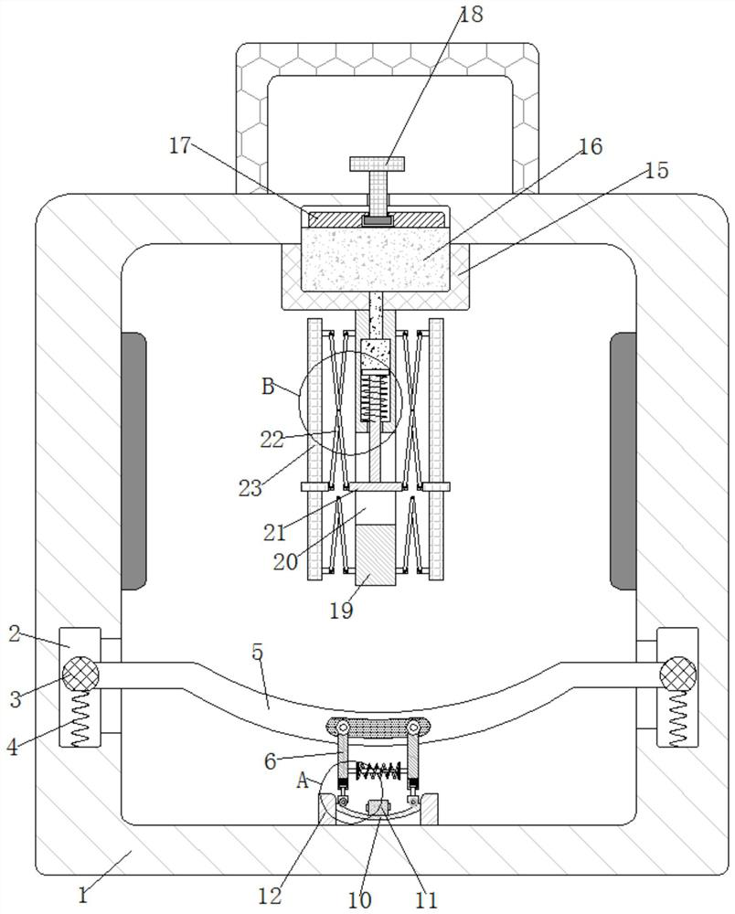 Pre-tightening assembly for preventing goods from overturning in large luggage