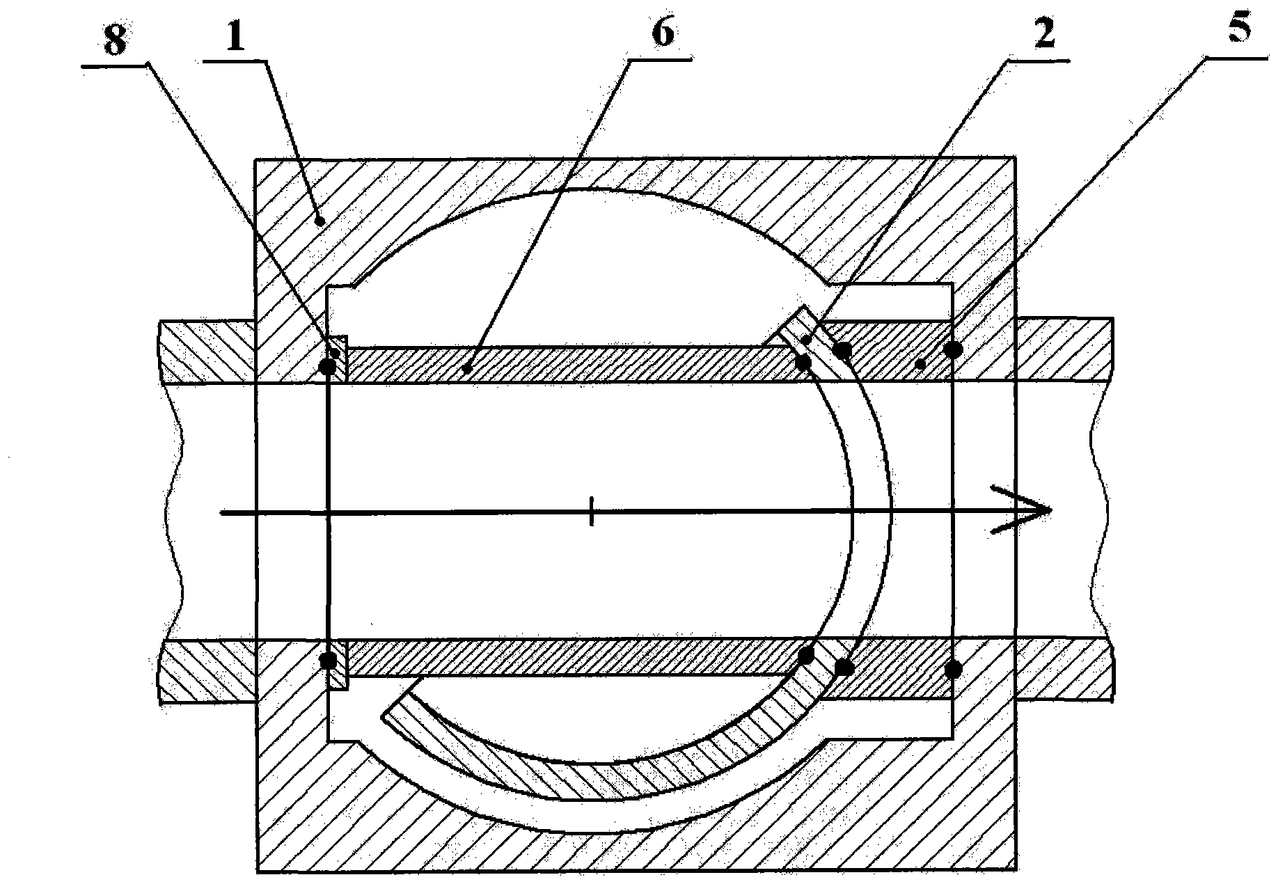 Forced seal valve with modular design and angular travel operation