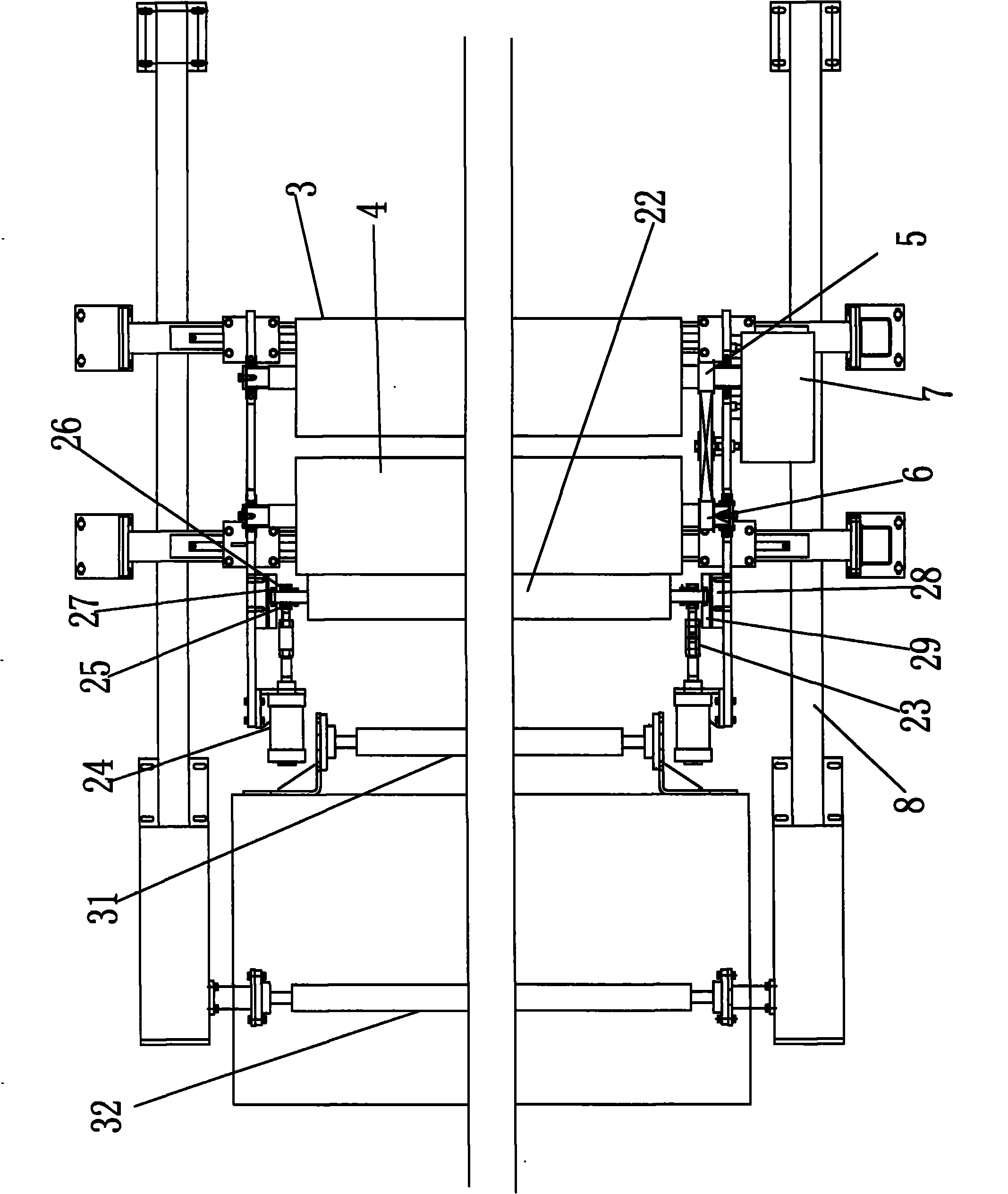 Unwinding device for warp knitting machine