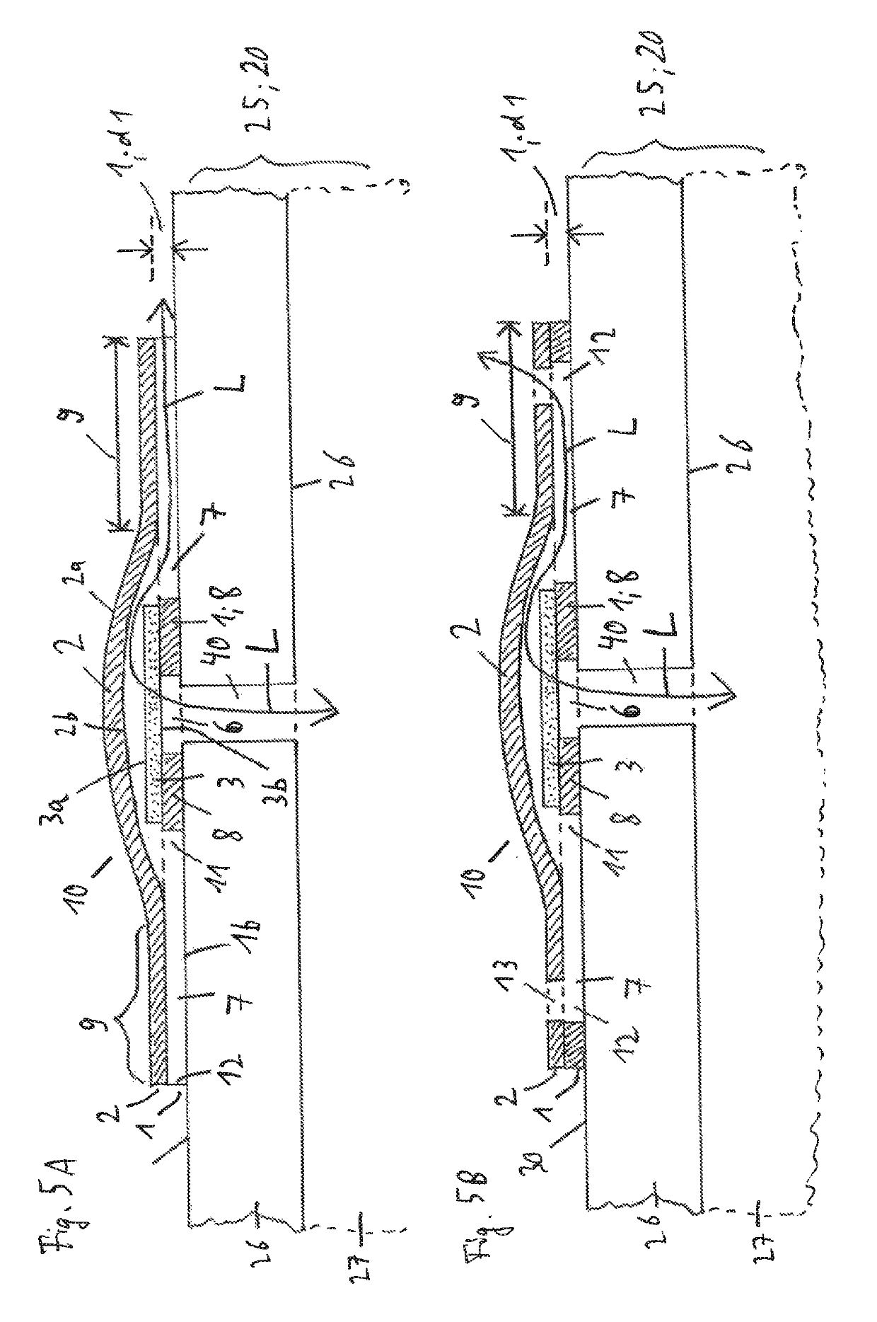 Pressure compensation label for sticking to a surface, and method