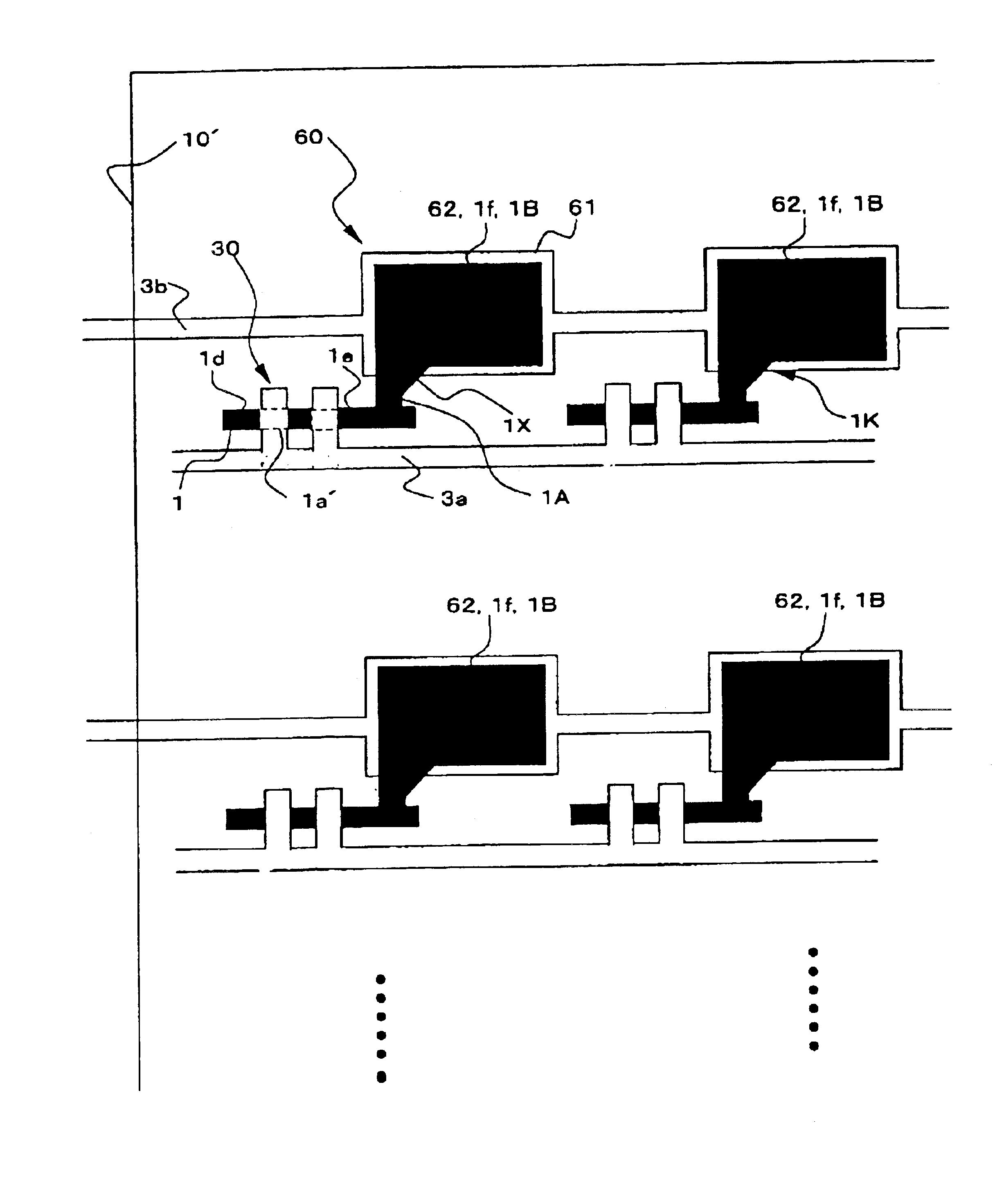 Electro-optical device with undercut-reducing thin film pattern and reticle