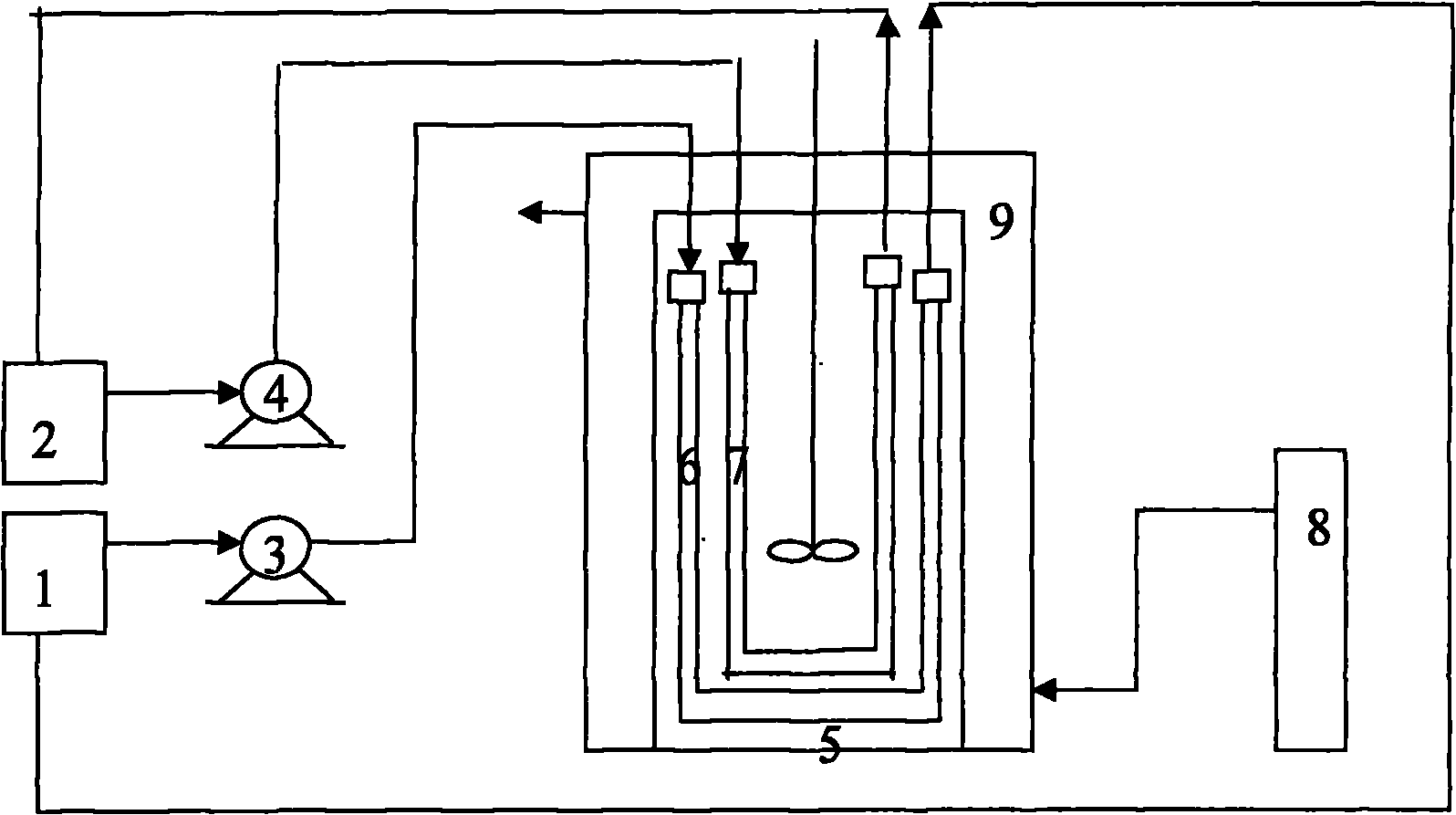 Method and device for continuously preparing nano ferroferric oxide through hollow fiber ultrafiltration dual-membrane