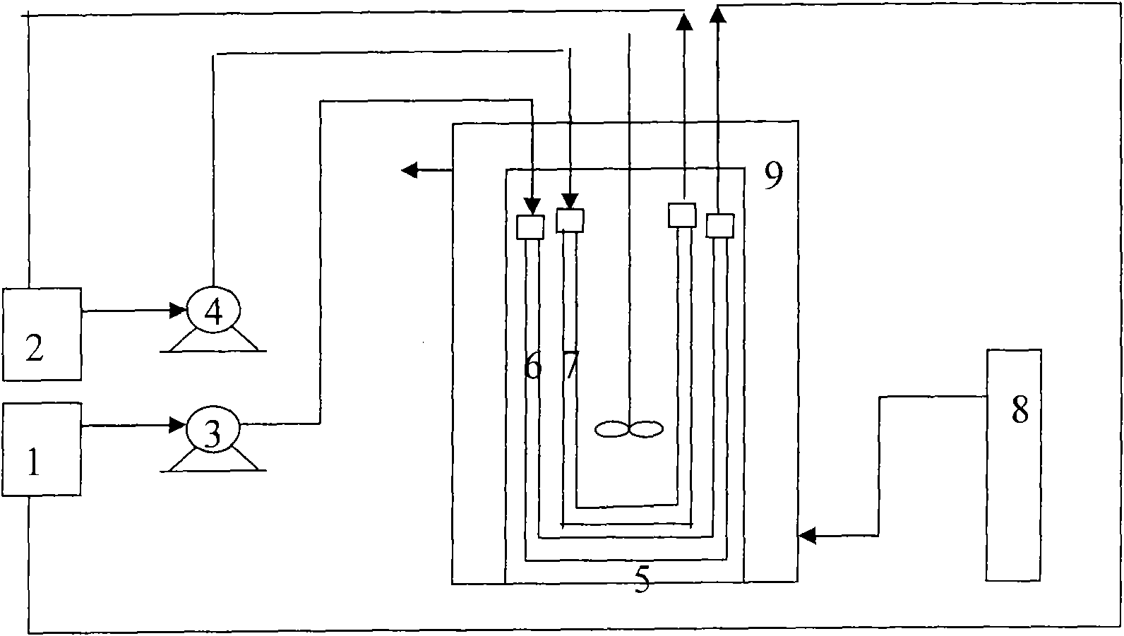 Method and device for continuously preparing nano ferroferric oxide through hollow fiber ultrafiltration dual-membrane