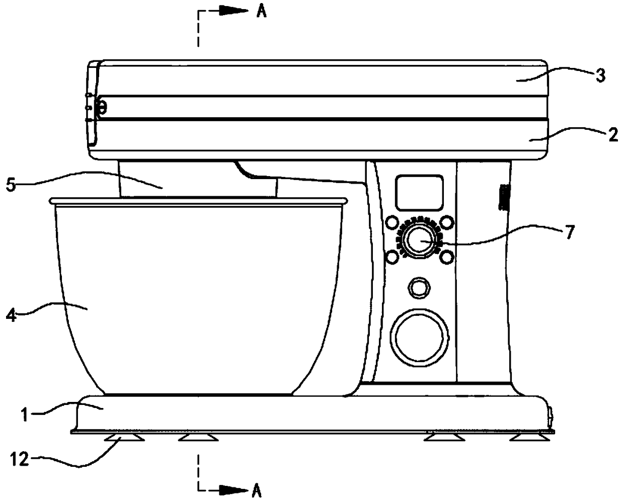 Eccentric dough mixer