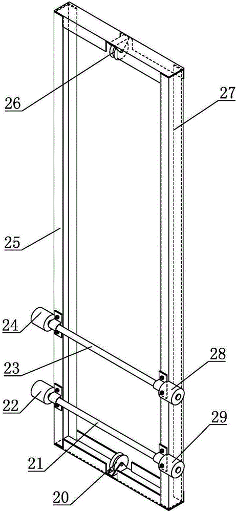 Frame stacking type conveyer achieving manual horizontal pushing and power vertical conveying