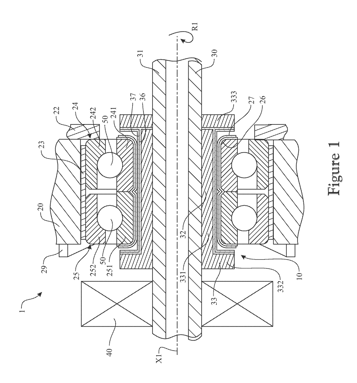 Landing bearing assembly and rotary machine equipped with such an assembly and a magnetic bearing