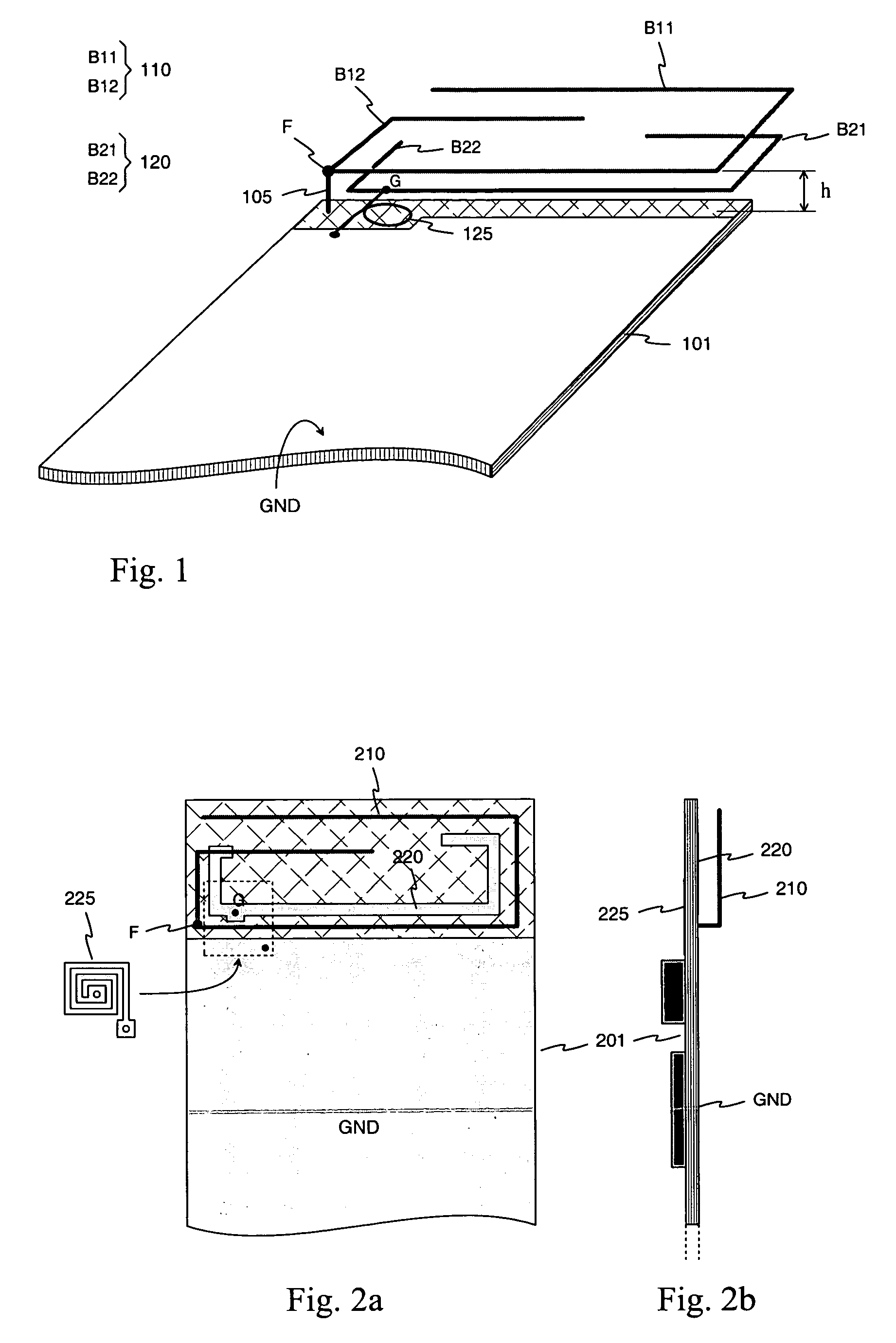 Antenna for flat radio device