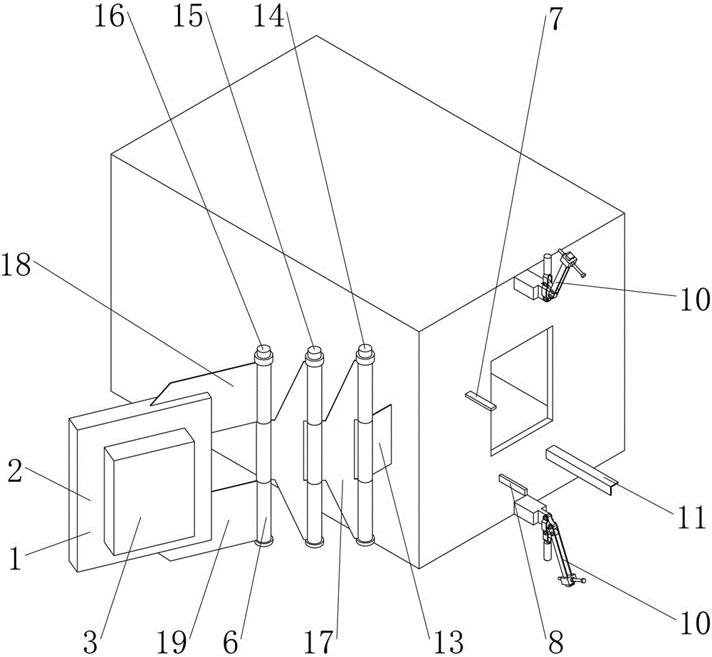 Secondary combustion chamber furnace door device of precious metal recovery plasma furnace