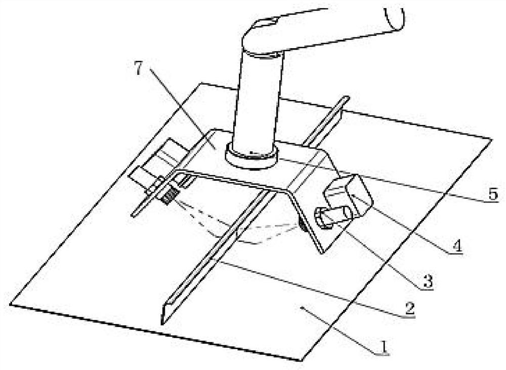 Double-beam laser welding bulkhead inclination angle measuring device and measuring method