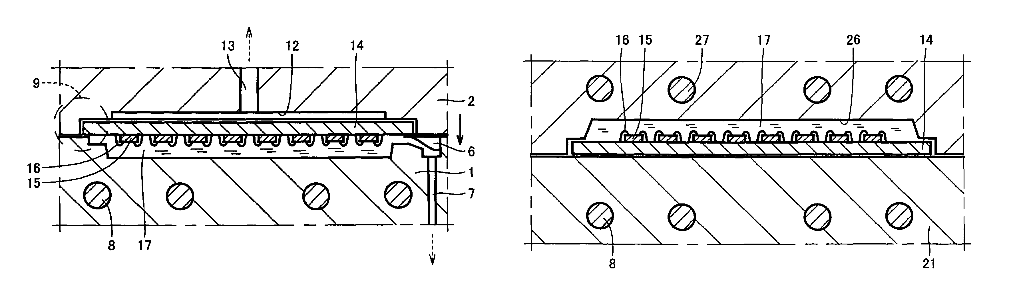 Method of resin encapsulation, apparatus for resin encapsulation, method of manufacturing semiconductor device, semiconductor device and resin material