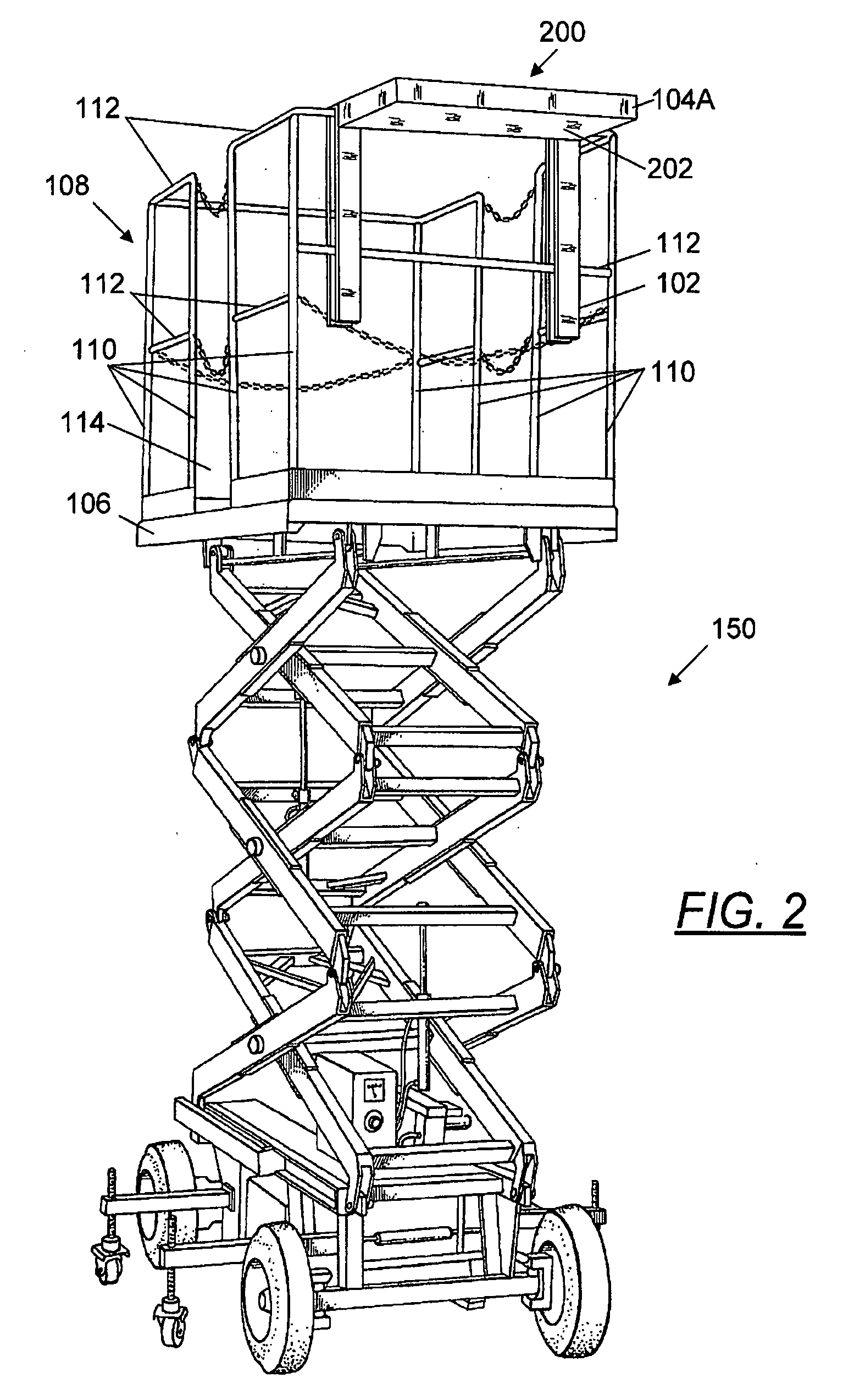 Scissors lift utility tray assembly