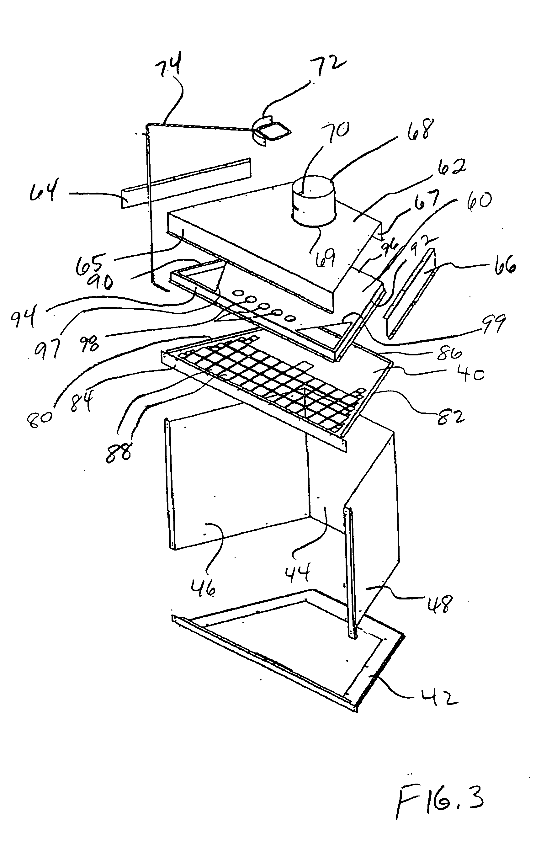 Exhaust system for open front fireplace