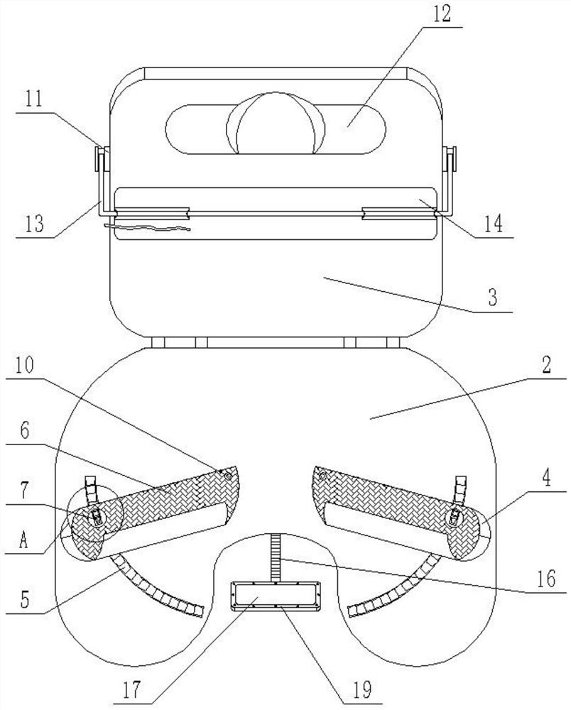 A gynecological lower body examination device with magnifying function