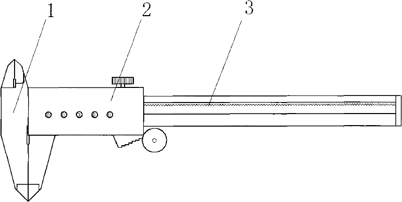 Code wheel reading slide caliper