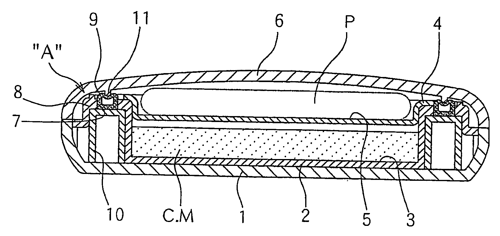 Compact cosmetic case with airtight sealed structure