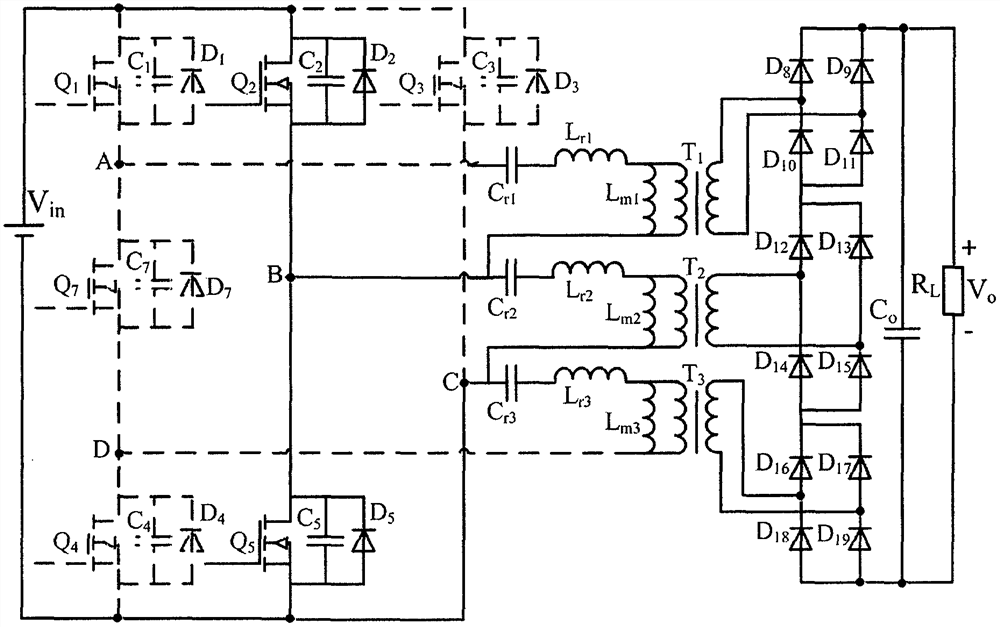 Three-phase LLC resonant converter with ultra-wide voltage regulation range