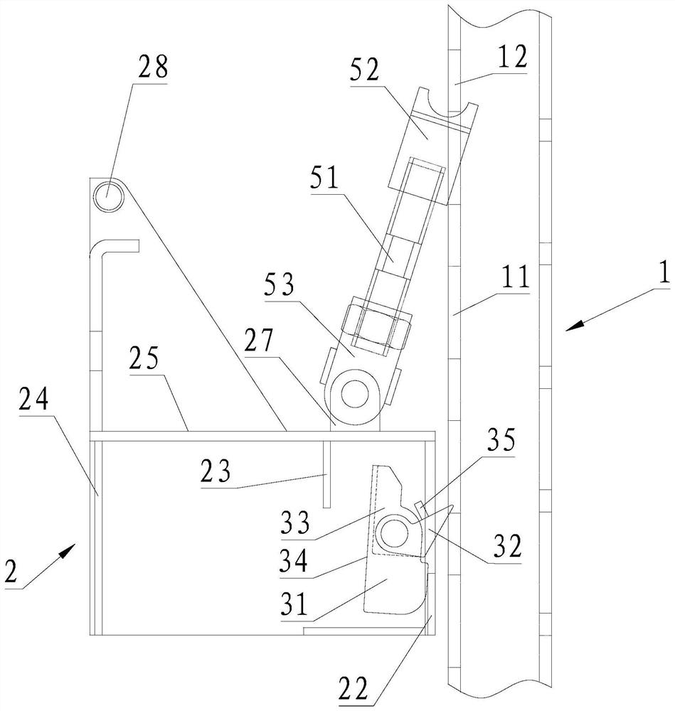 Anti-falling and anti-tilting device of attached lifting protection platform