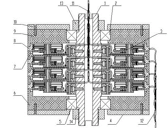 Rolling confluence ring device suitable for transmission with large power