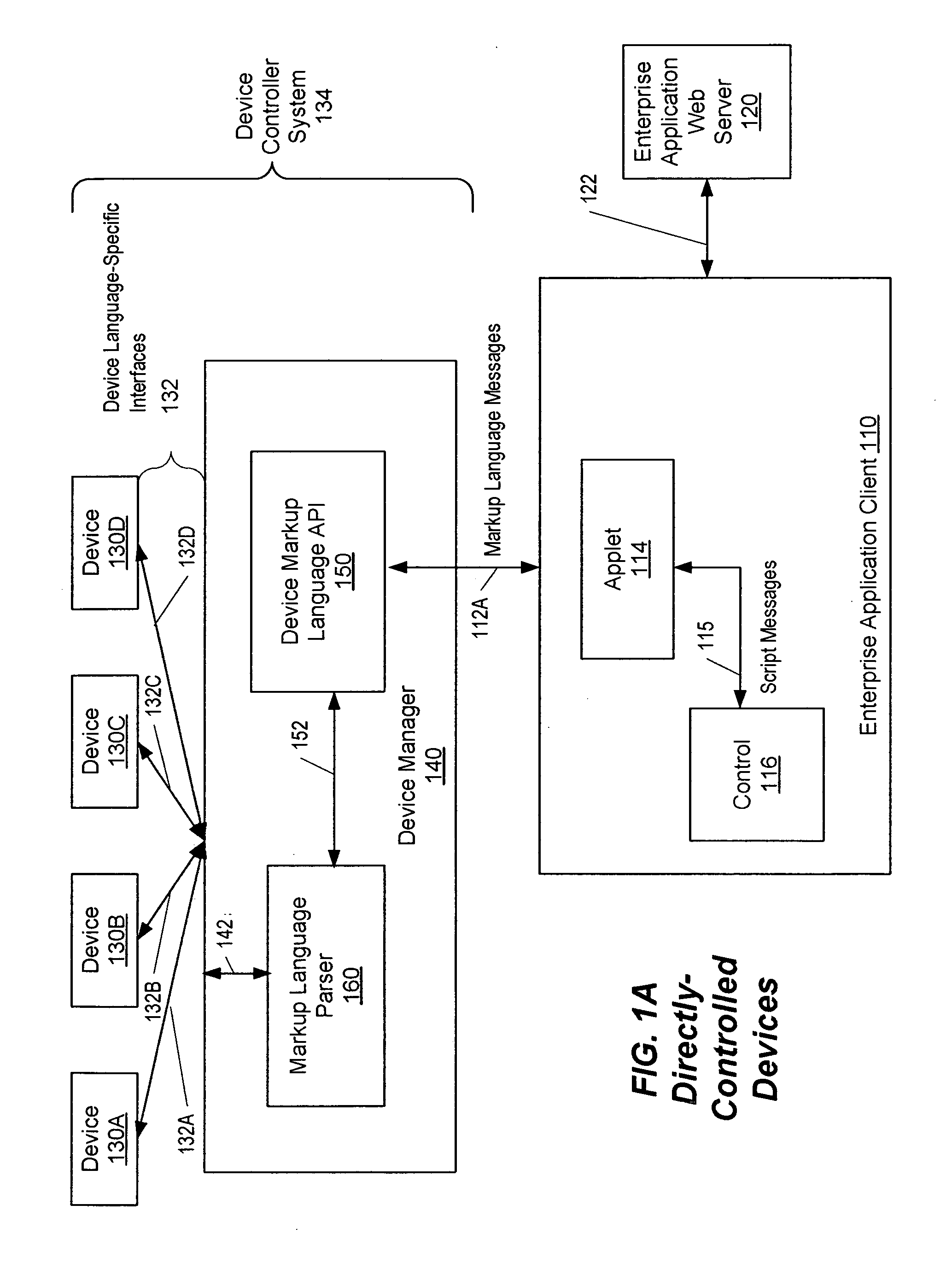 Implementing device support in a web-based enterprise application