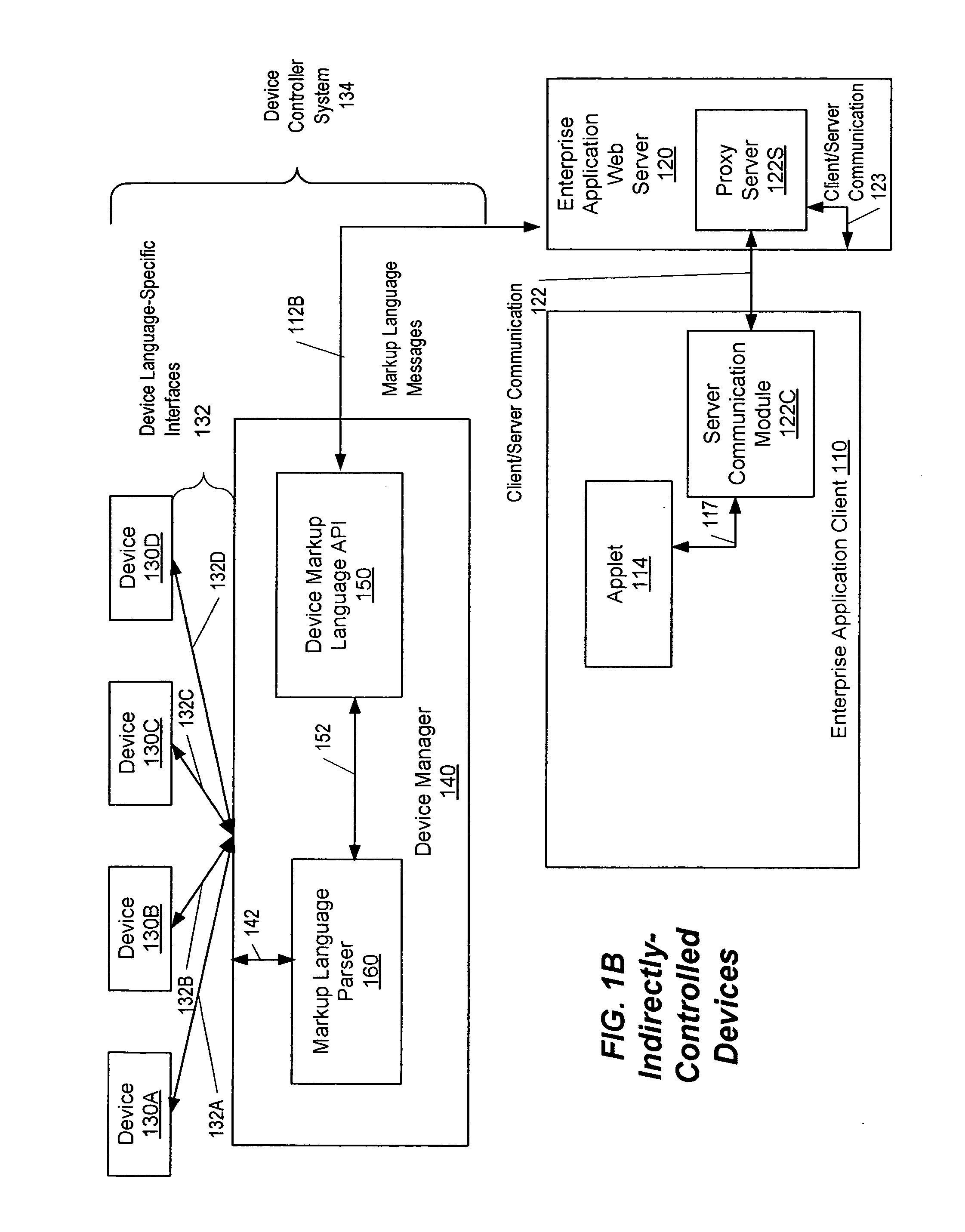 Implementing device support in a web-based enterprise application