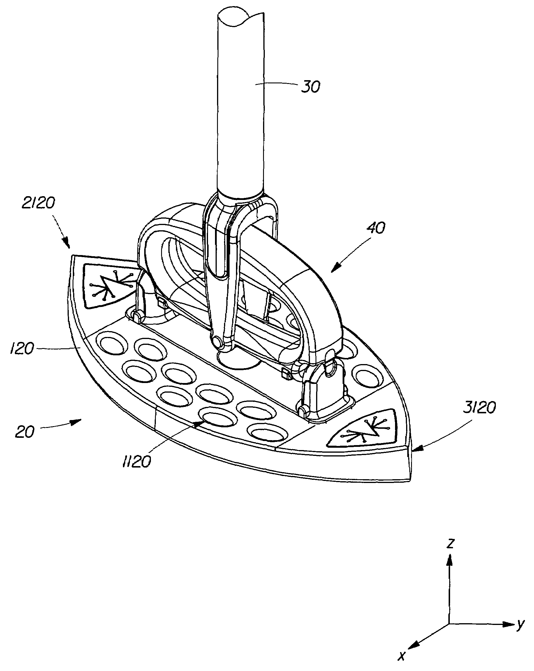 Multi-surfaces cleaning implement