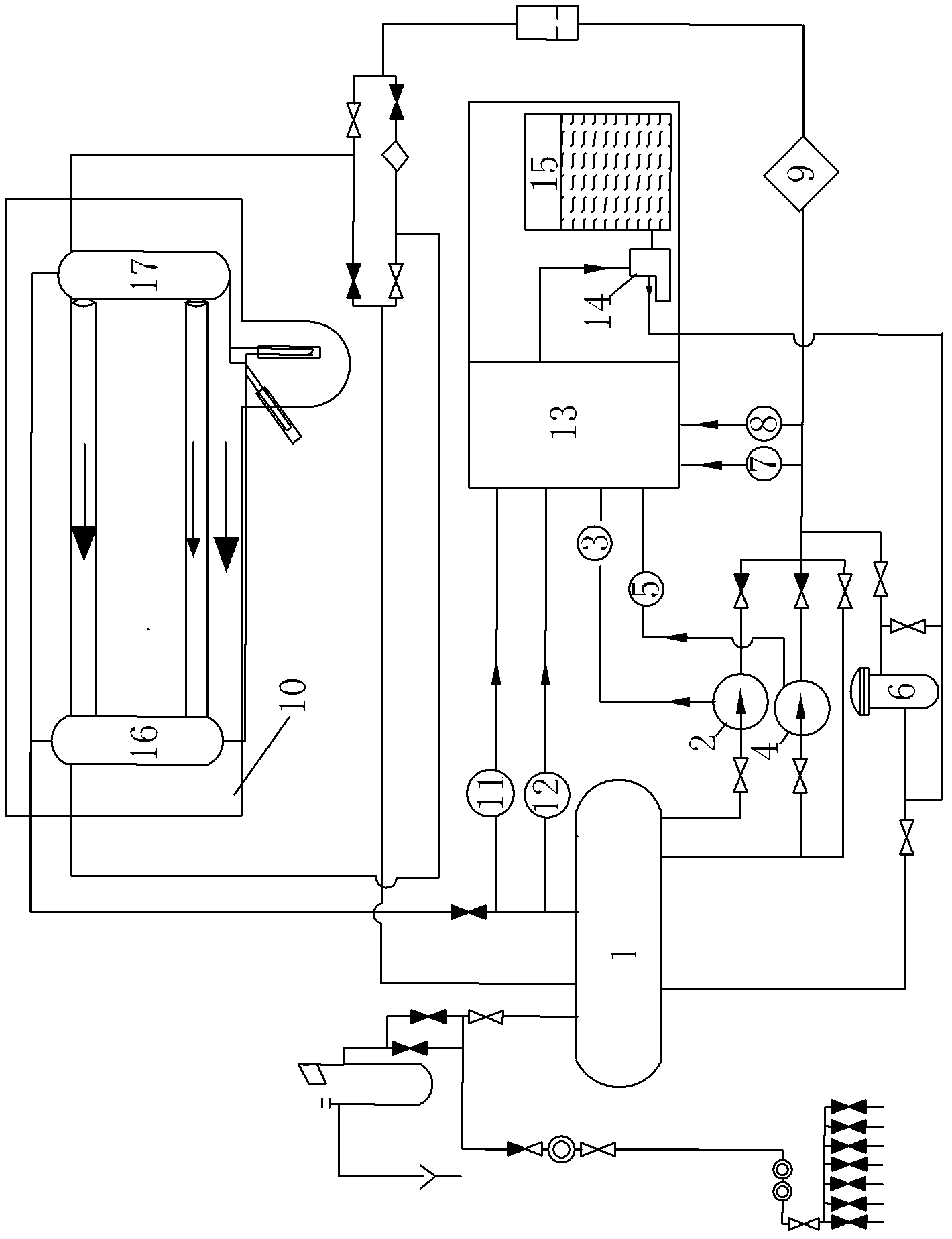 Power generator internal cold water quality monitoring control system based on multi-point control