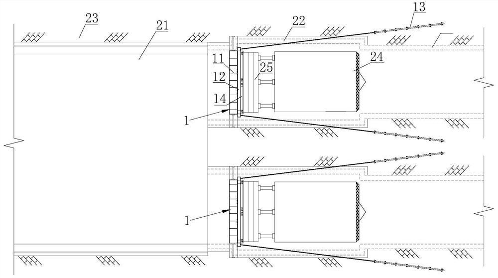 Shield counter force device and shield initial operation method