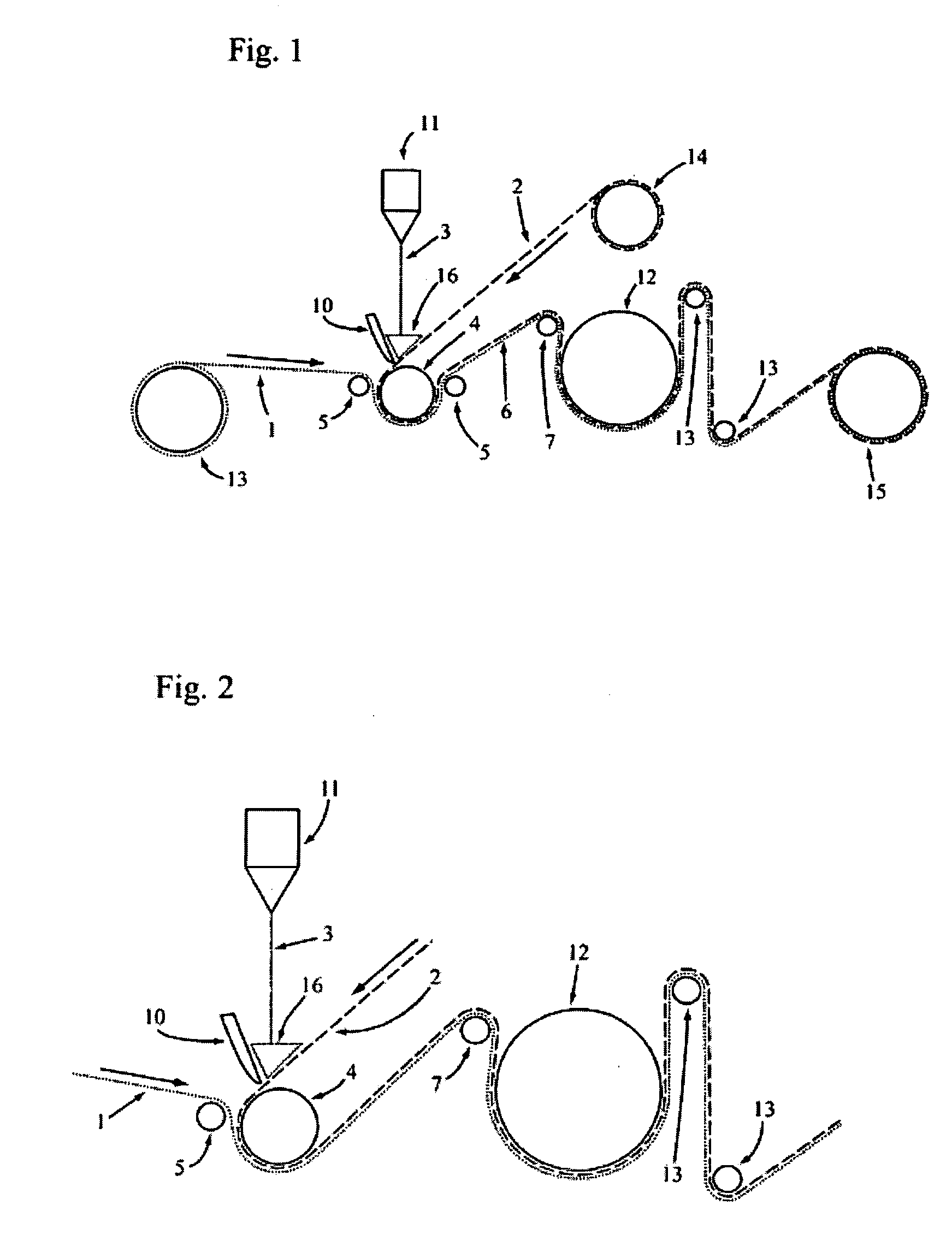 Process of thermal transfer using hot melt adhesive lamination for forming a carpet backing and finished carpet or tile product