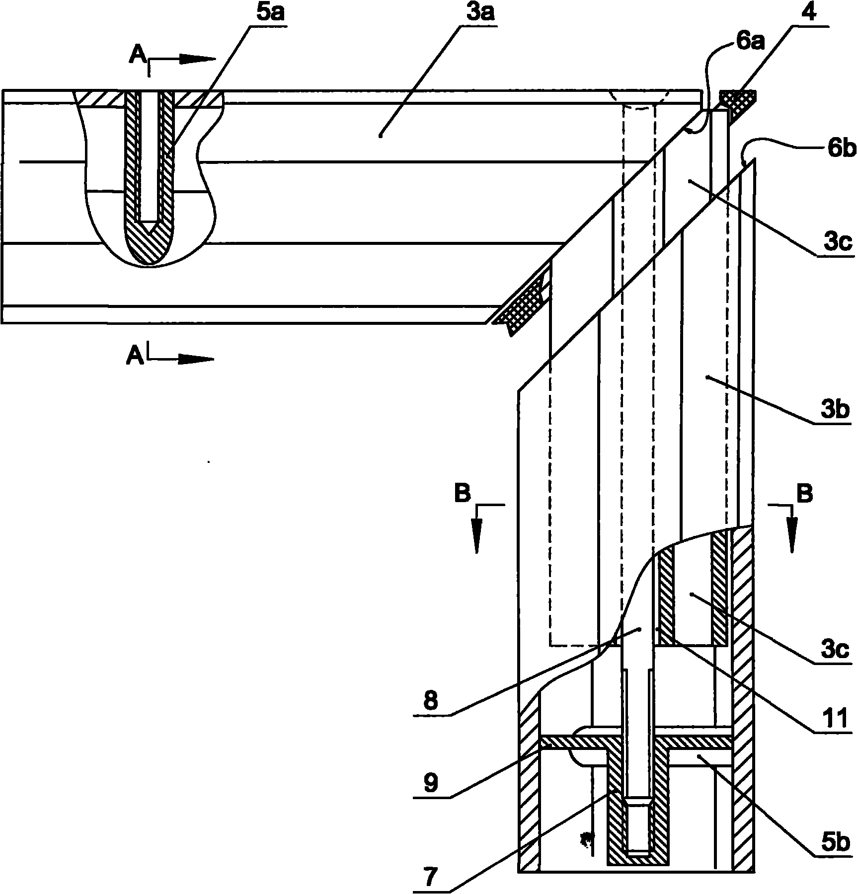 Waterproof connecting angle of windows and doors in building