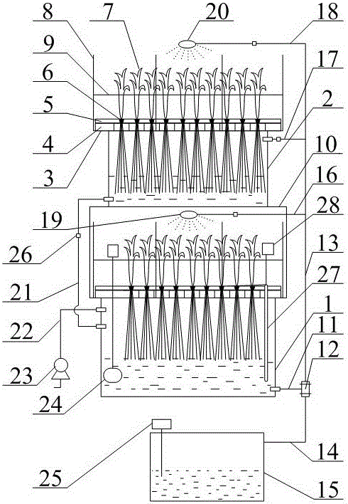 Water-saving vegetable pesticide residue-removing fresh-keeping cultivation device