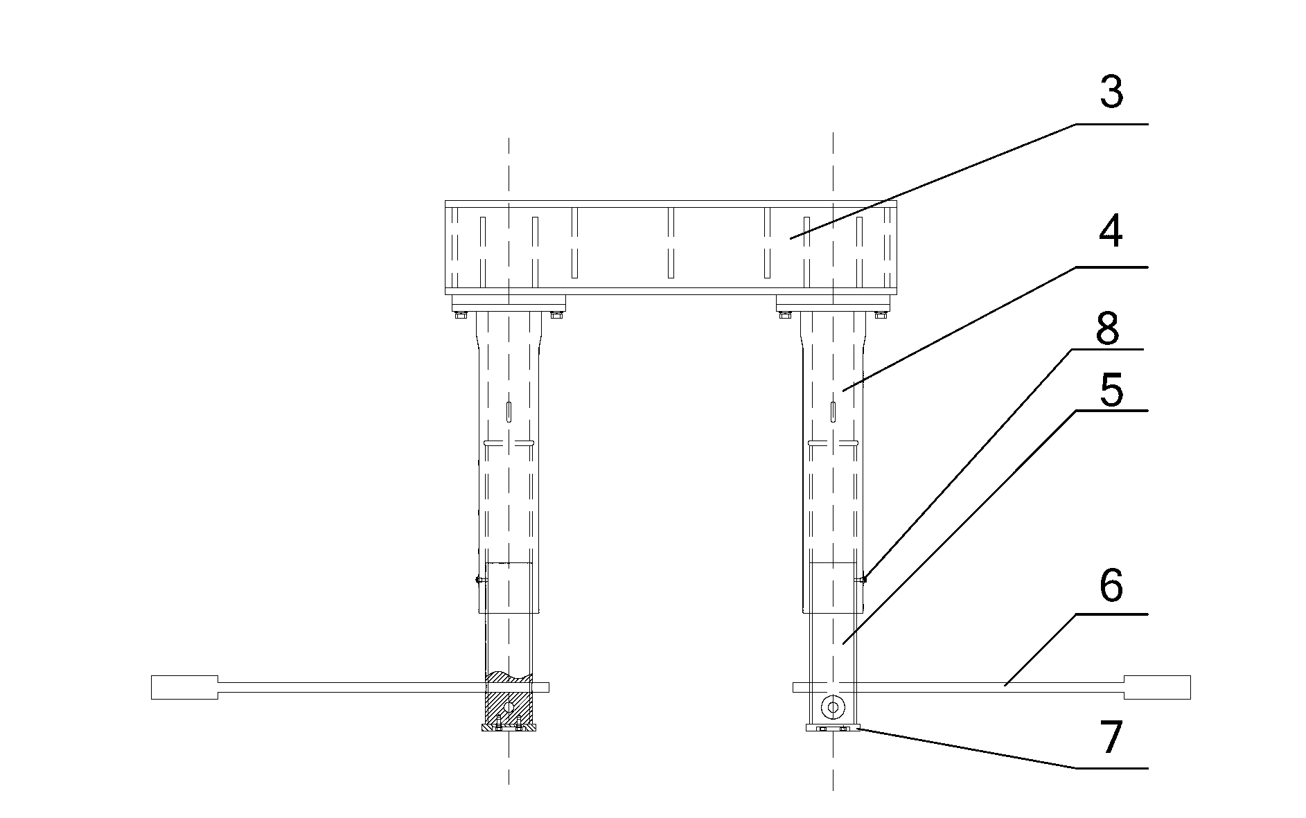 Unloading overturning preventing device and ship loading and unloading machine