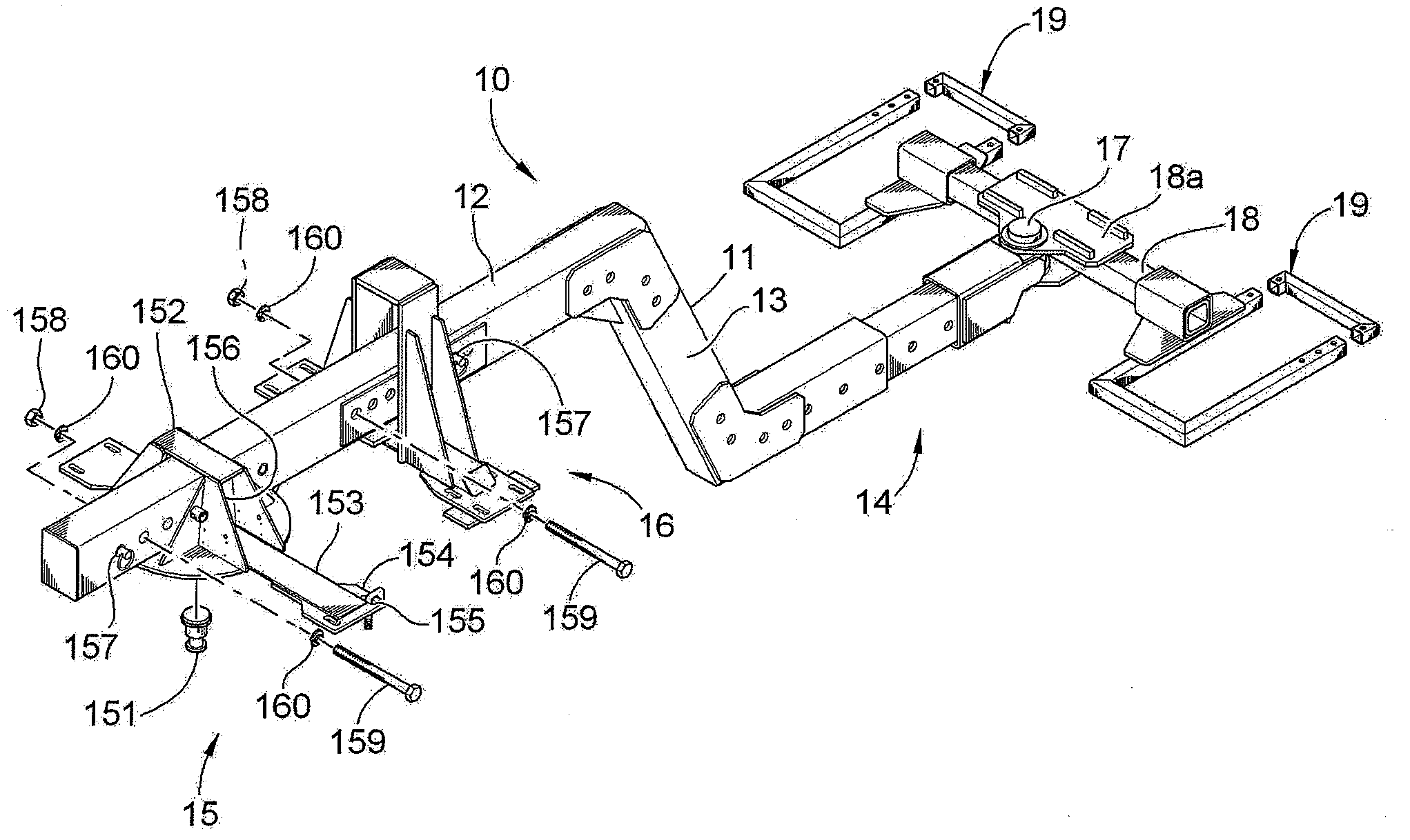 Extended Forward Tow Saddlemount -- Single Rail