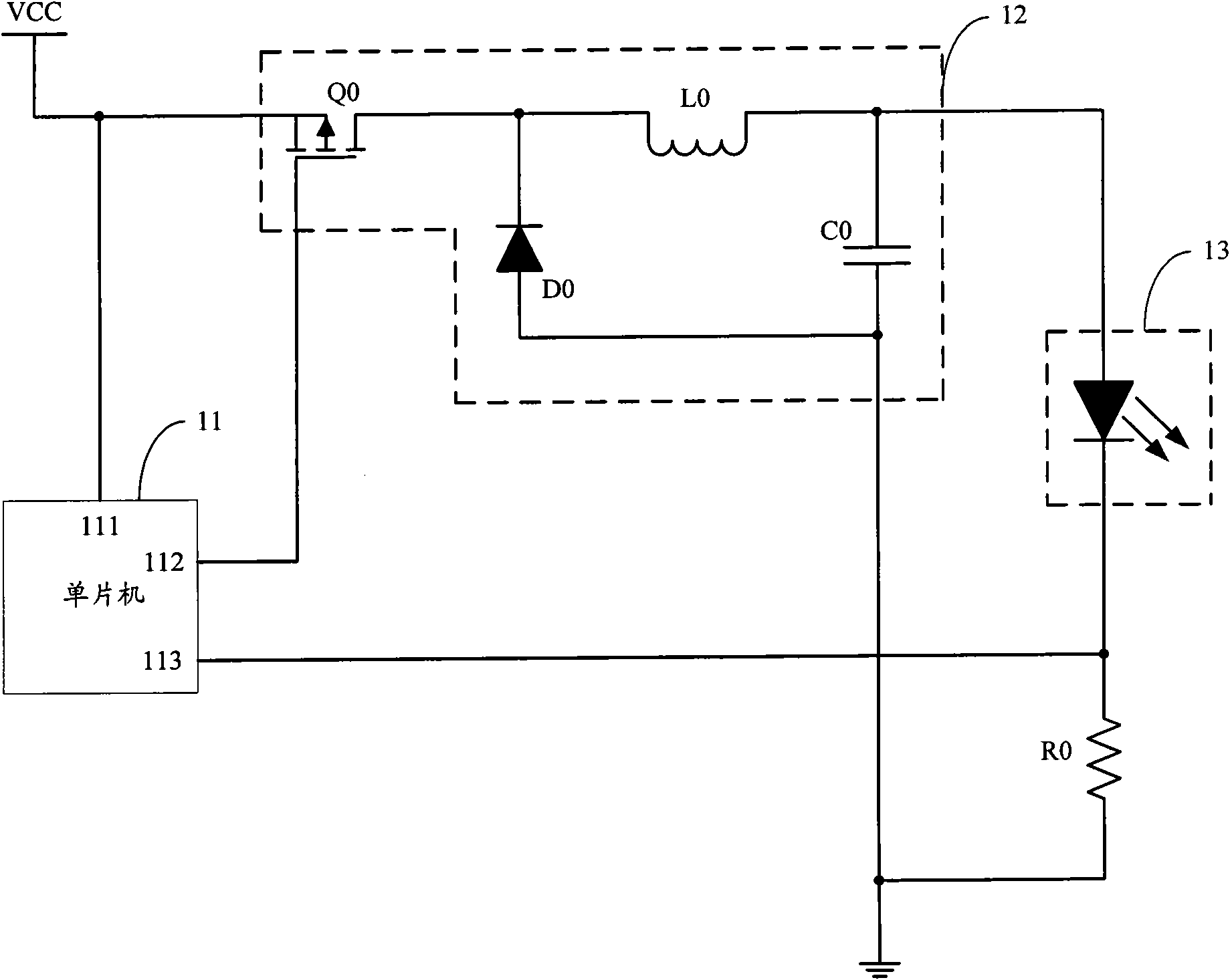 LED control circuit and LED device