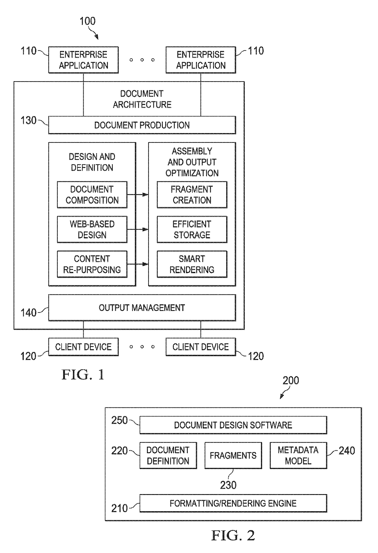 Document architecture with efficient storage