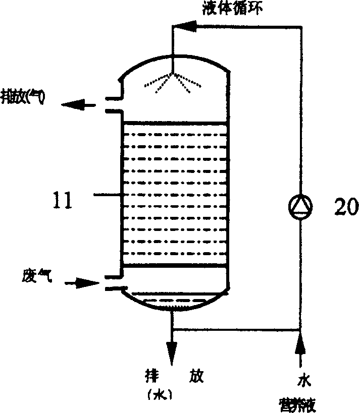 Waste gas treatment equipment for air film-biological reactor