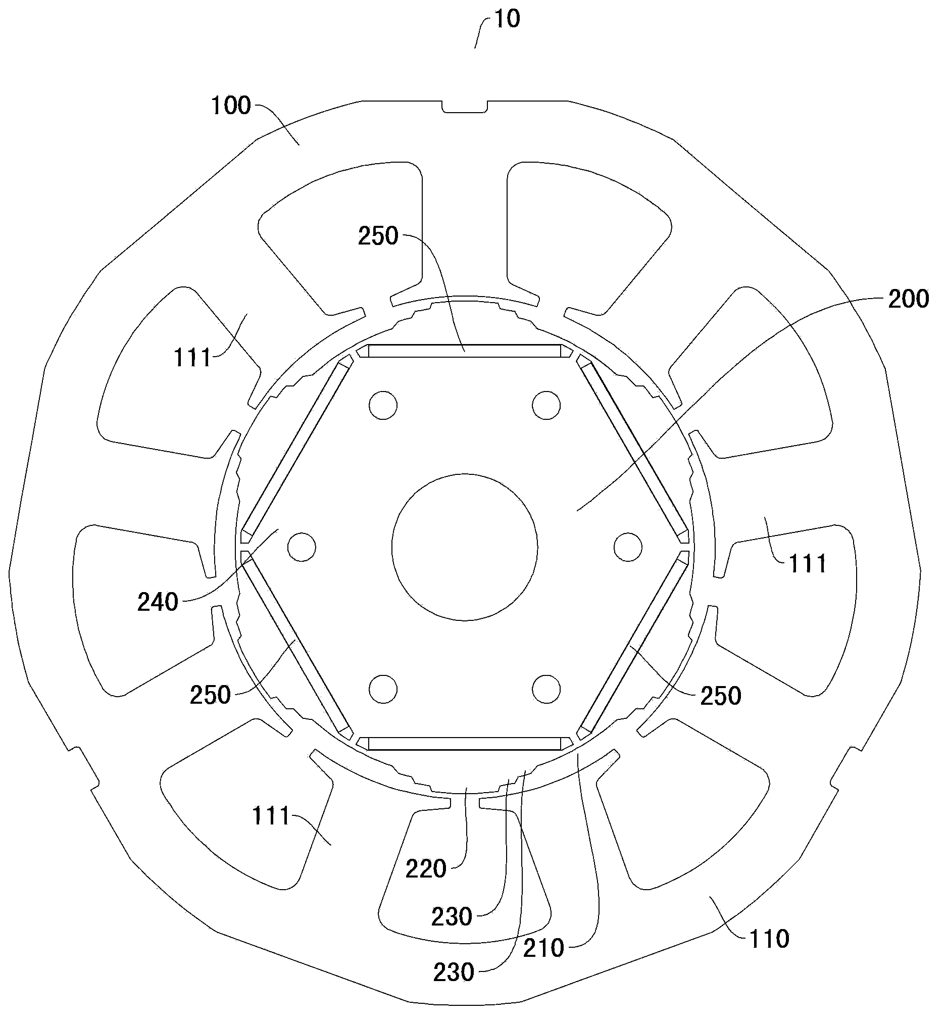 Motor and compressor with motor