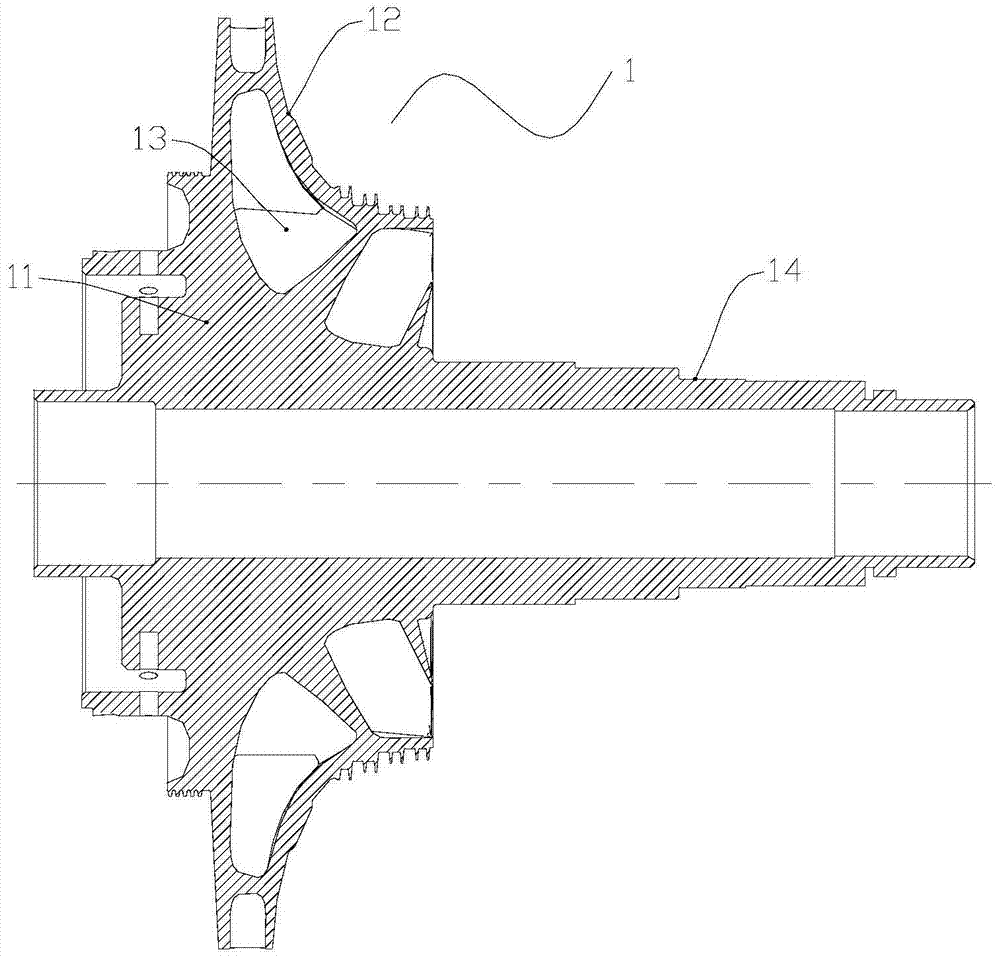 Centrifugal impeller inner chamber size test fixture and test method