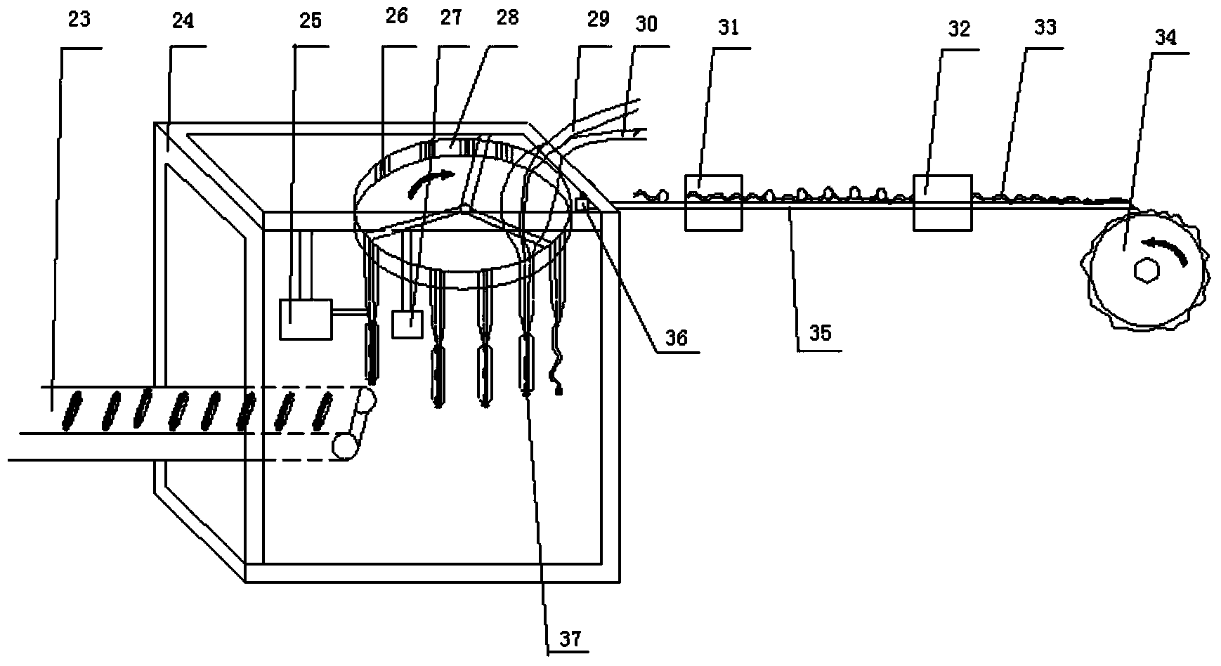 Method and system for quickly producing novel preserved duck egg type sausage and concentric circle filling machine