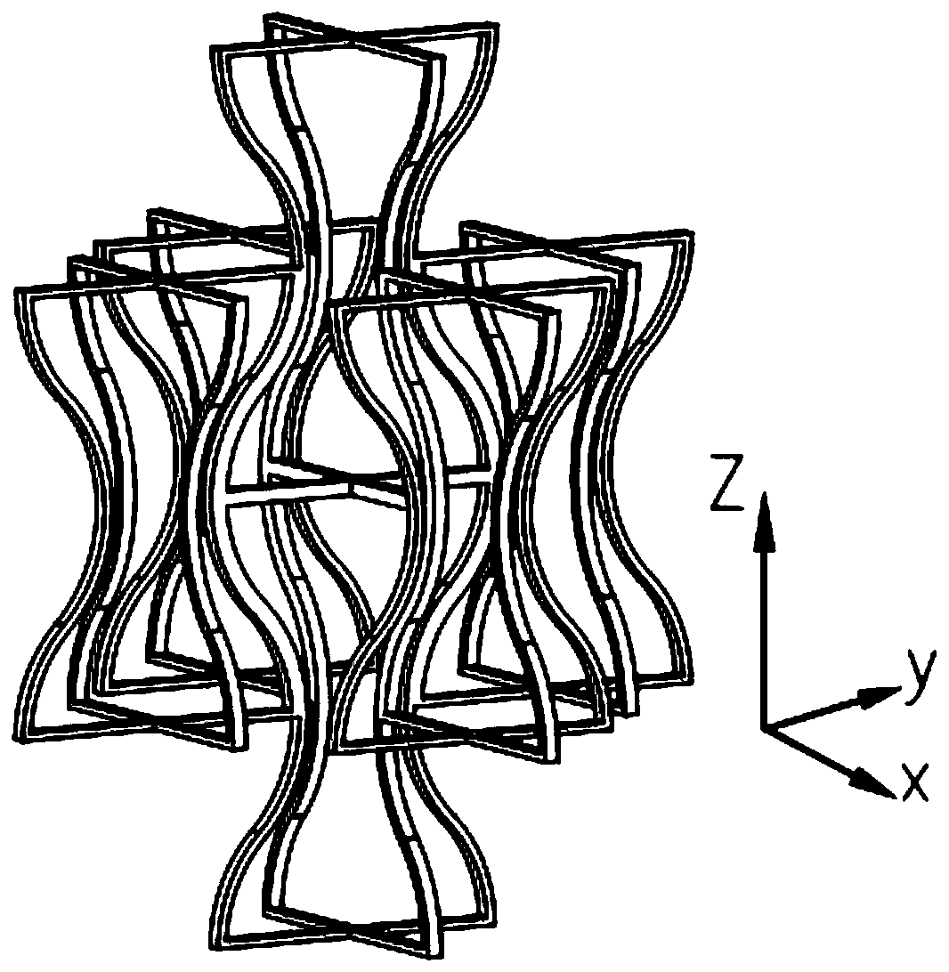 Three-dimensional impact-resisting material with negative poisson ratio characteristic