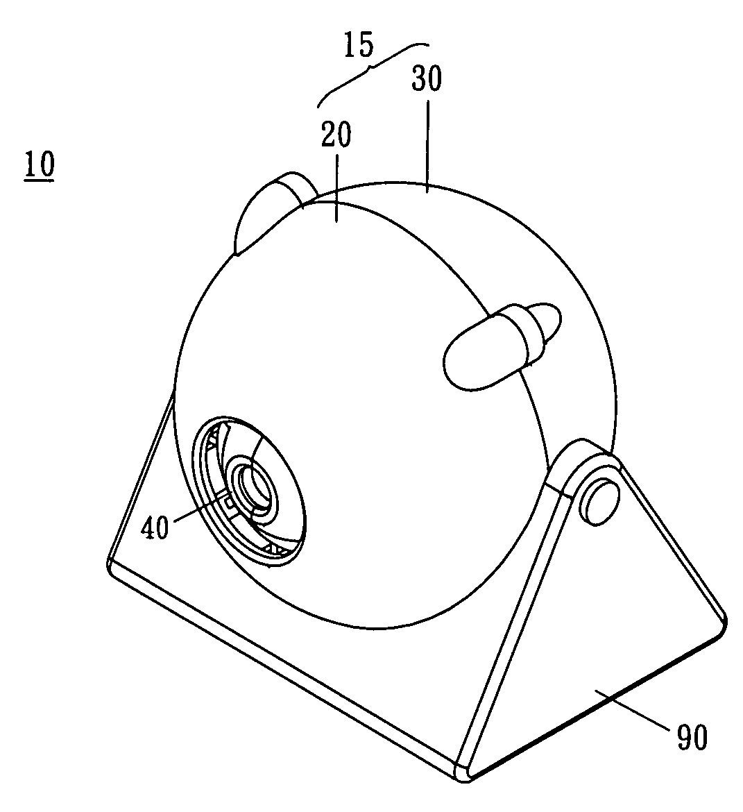 Rotatable camera to move carema len in panning or tilting by single motor