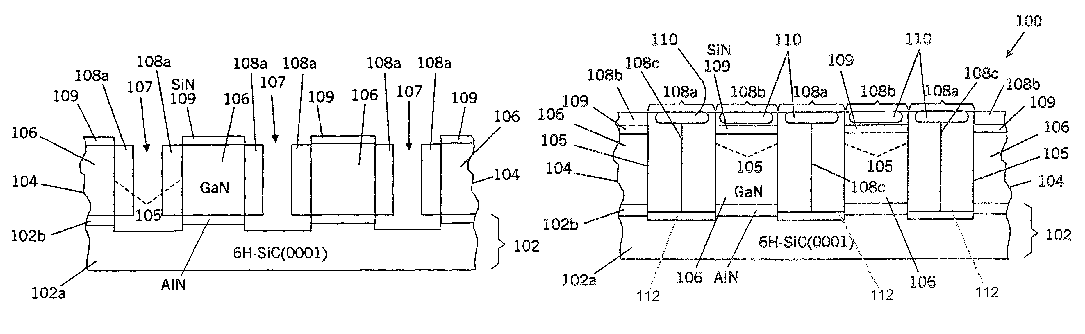 Pendeoepitaxial gallium nitride semiconductor layers on silicon carbide substrates